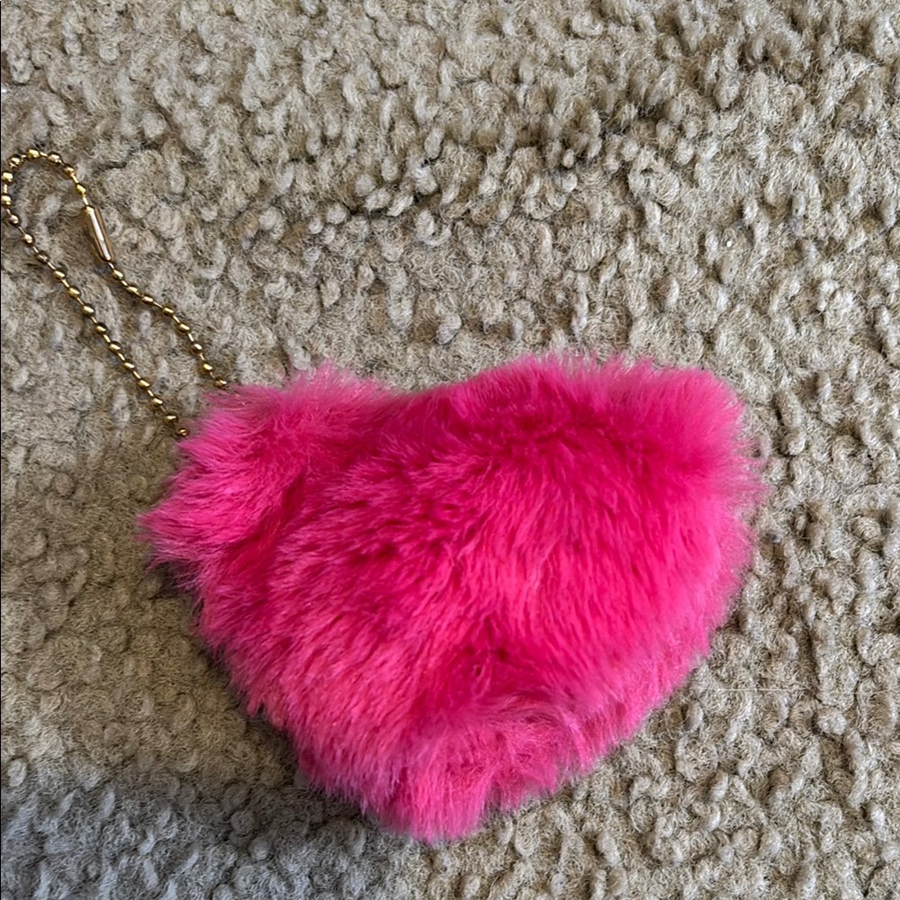 Juicy Couture Pink Fluffy Heart Keychain/charm